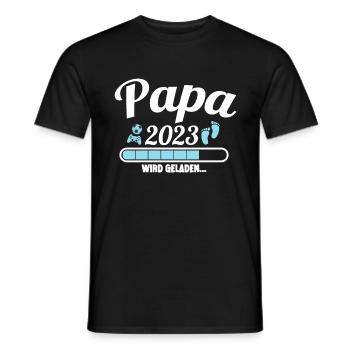 Papa 2023 wird geladen Lustige Schwangerschaft - Männer T-Shirt - Schwarz - Vorne - AI Model Male 178 light (178cm)