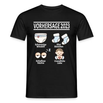 Werdende Eltern Vorhersage 2023 Schwanger für - Männer T-Shirt - Schwarz - Vorne - AI Model Male 178 light (178cm)