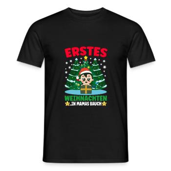 Erstes Weihnachten in Mamas Bauch Weihnachten - Männer T-Shirt - Schwarz - Vorne - AI Model Male 178 light (178cm)