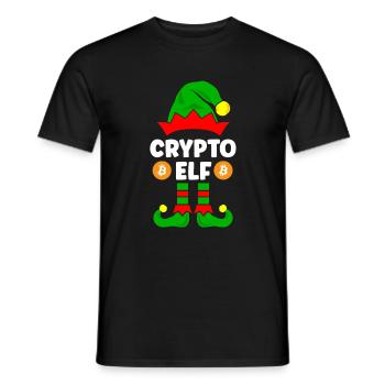 Crypto Elf Crypto Famille de tenues de Noël - T-shirt homme - noir - Devant - AI Model Male 178 light (178cm)