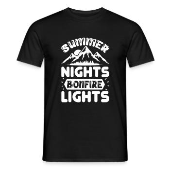 Summer Nights Bonfire Lights - Männer T-Shirt - Schwarz - Vorne - AI Model Male 178 light (178cm)