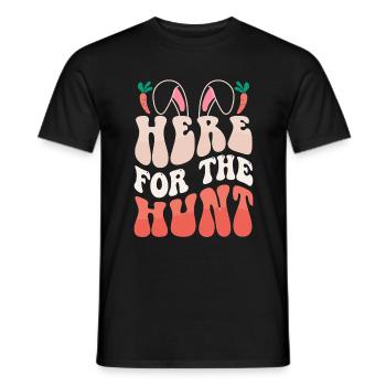 Ici pour la chasse - Pâques - T-shirt homme - noir - Devant - AI Model Male 178 light (178cm)