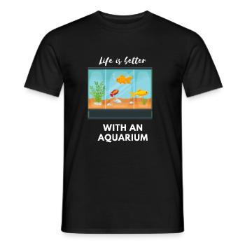 La vie est meilleure avec un aquarium - T-shirt homme - noir - Devant - AI Model Male 178 light (178cm)