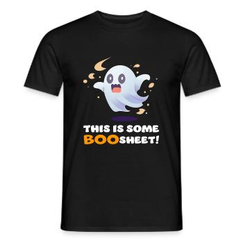 This Is Some Boo Sheet Funny Halloween Ghost - Men's T-Shirt - black - Front - AI Model Male 178 light (178cm)