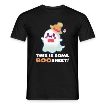 This Is Some Boo Sheet Funny Halloween Ghost - Men's T-Shirt - black - Front - AI Model Male 178 light (178cm)