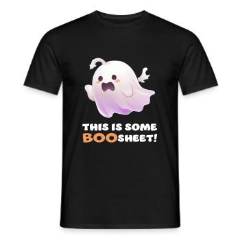 Lustiger Boo Sheet Spruch Süßer Halloween Geist - Männer T-Shirt - Schwarz - Vorne - AI Model Male 178 light (178cm)