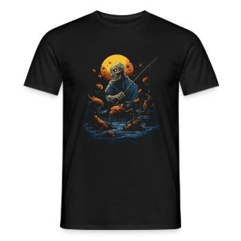 Unheimlicher Angler Gruseliger Halloween Fischer - Männer T-Shirt - Schwarz - Vorne - AI Model Male 178 light (178cm)