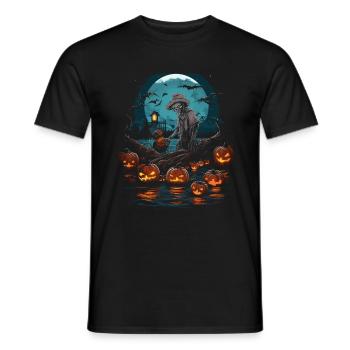 Unheimlicher Angler Gruseliger Halloween Fischer - Männer T-Shirt - Schwarz - Vorne - AI Model Male 178 light (178cm)