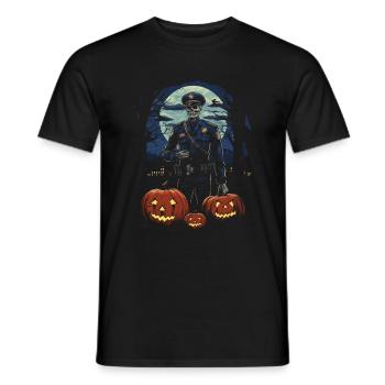 Halloween Polizist Zombie Kostüm Spukige Polizei - Männer T-Shirt - Schwarz - Vorne - AI Model Male 178 light (178cm)