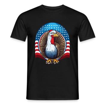 Patriotic USA Turquie Thanksgiving - T-shirt homme - noir - Devant - AI Model Male 178 light (178cm)
