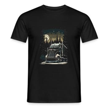 Christmas Truck Driver Christmas Semi Truck - Men's T-Shirt - black - Front - AI Model Male 178 light (178cm)