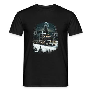 Christmas Truck Driver Christmas Semi Truck - Men's T-Shirt - black - Front - AI Model Male 178 light (178cm)