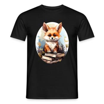 Fuchs - Männer T-Shirt - Schwarz - Vorne - AI Model Male 178 light (178cm)