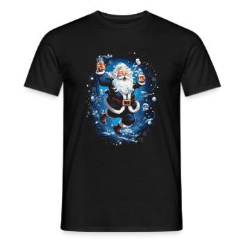 Plaisir de Noël: Père Noël ivre - T-shirt homme - noir - Devant - AI Model Male 178 light (178cm)