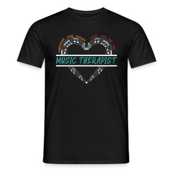Musicothérapeute Appréciation Musicien de musique - T-shirt homme - noir - Devant - AI Model Male 178 light (178cm)