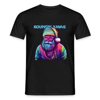 SOUNDY XMAS Weihnachten Rave Club Dance - Männer T-Shirt - Schwarz - Vorne - AI Model Male 178 light (178cm)