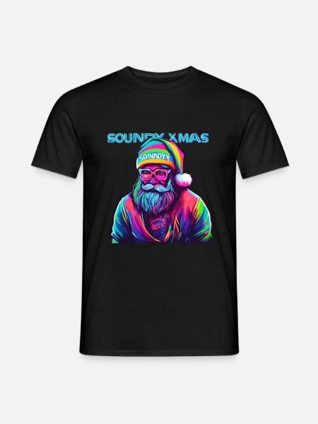 SOUNDY XMAS Weihnachten Rave Club Dance - Männer T-Shirt - Schwarz