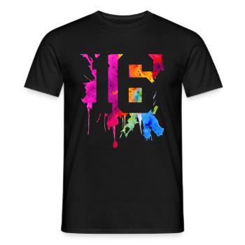 16 YEARS 16TH BIRTHDAY - Men's T-Shirt - black - Front - AI Model Male 178 light (178cm)