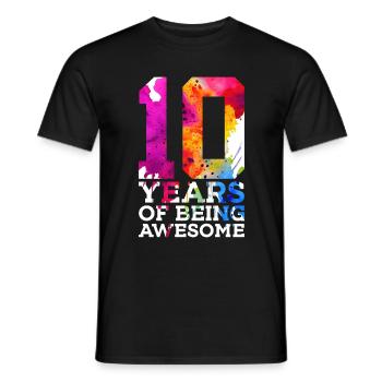 10 YEARS OF BEING AWESOME 10. GEBURTSTAG - Männer T-Shirt - Schwarz - Vorne - AI Model Male 178 light (178cm)