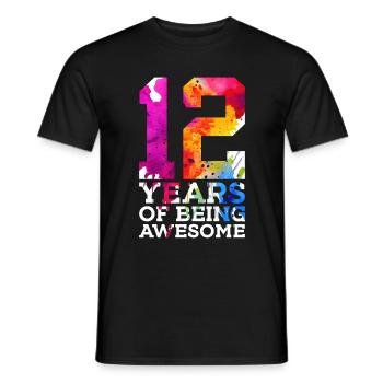 12 ANS D’ÊTRE GÉNIAL 12E ANNIVERSAIRE - T-shirt homme - noir - Devant - AI Model Male 178 light (178cm)