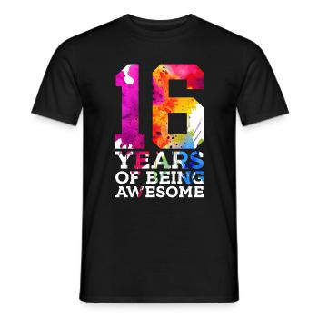 16 AÑOS DE SER INCREÍBLE 16º CUMPLEAÑOS - Camiseta hombre - negro - delante - AI Model Male 178 light (178cm)