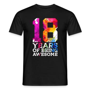18 ANS D’ÊTRE GÉNIAL 18E ANNIVERSAIRE - T-shirt homme - noir - Devant - AI Model Male 178 light (178cm)
