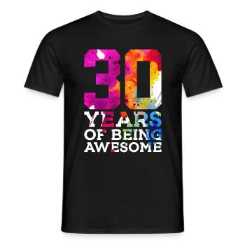 30 ANS D’ÊTRE GÉNIAL 30E ANNIVERSAIRE - T-shirt homme - noir - Devant - AI Model Male 178 light (178cm)