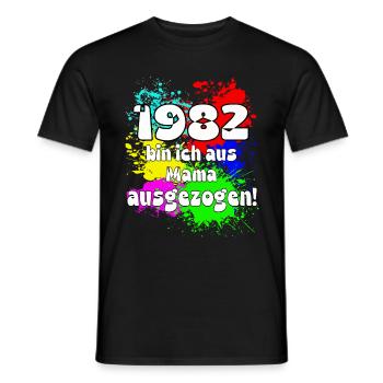1982 bin ich aus meiner Mama ausgeszogen - Männer T-Shirt - Schwarz - Vorne - AI Model Male 178 light (178cm)
