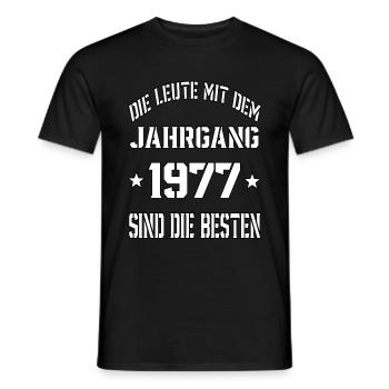 Die Leute mit dem Jahrgang 1977 - Männer T-Shirt - Schwarz - Vorne - AI Model Male 178 light (178cm)