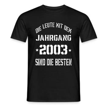 Die Leute mit dem Jahrgang 2003 - Männer T-Shirt - Schwarz - Vorne - AI Model Male 178 light (178cm)