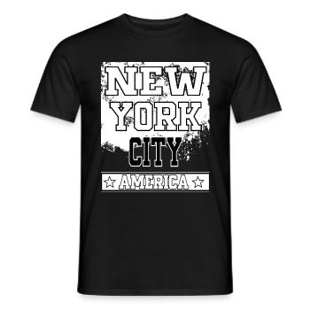 New York City Amérique NYC États-Unis Horizon Côte Est - T-shirt homme - noir - Devant - AI Model Male 178 light (178cm)