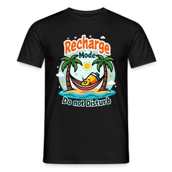 Fun "Recharge Mode - Do Not Disturb" theme - Men's T-Shirt - black - Front - AI Model Male 178 light (178cm)