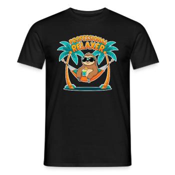 Casual Sloth - Professional Relaxer - Men's T-Shirt - black - Front - AI Model Male 178 light (178cm)