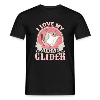 sucre, planeur, planeurs, amour, mignon, - T-shirt homme - noir - Devant - AI Model Male 178 light (178cm)