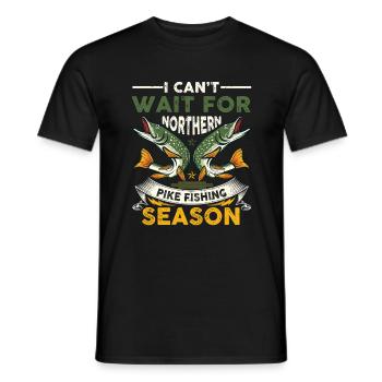 fishing, pike, northern, - Men's T-Shirt - black - Front - AI Model Male 178 light (178cm)