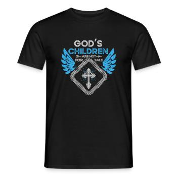 enfants, de Dieu, vente, jour, grand, drapeau, famille, - T-shirt homme - noir - Devant - AI Model Male 178 light (178cm)