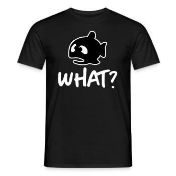 What? Fish Cartoon - Men's T-Shirt - black - Front - AI Model Male 178 light (178cm)
