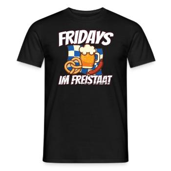 Fridays im Freistaat Bayern - Männer T-Shirt - Schwarz - Vorne - AI Model Male 178 light (178cm)