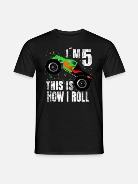Regalo de cumpleaños de 5 años de Monster Truck - Mænd T-shirt - sort