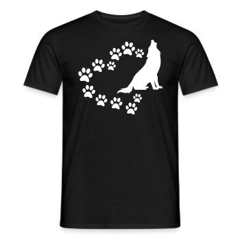 Loup de coeur de patte - T-shirt homme - noir - Devant - AI Model Male 178 light (178cm)