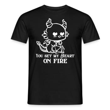 Du hast mein Herz am Valentinstag in Brand gesetzt - Männer T-Shirt - Schwarz - Vorne - AI Model Male 178 light (178cm)