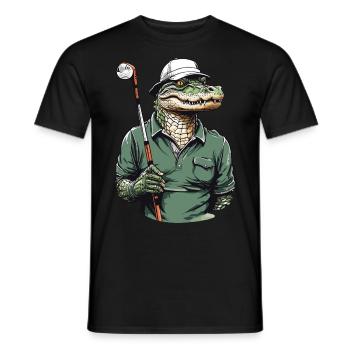 Crocodile Golfer Design Esthétique Streetwear - T-shirt homme - noir - Devant - AI Model Male 178 light (178cm)