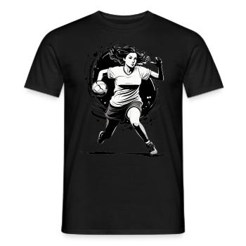 Handball player streetwear Iconic style - Men's T-Shirt - black - Front - AI Model Male 178 light (178cm)