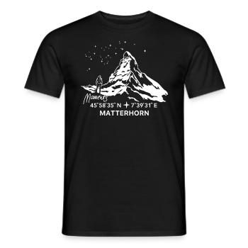 Matterhorn Mountaineering Hiking Climbing Souvenirs - Men's T-Shirt - black - Front - AI Model Male 178 light (178cm)