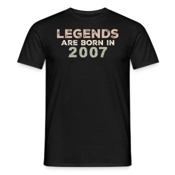 Légendes 2007 Vintage rétro anniversaire Original - T-shirt homme - noir - Devant - AI Model Male 178 light (178cm)
