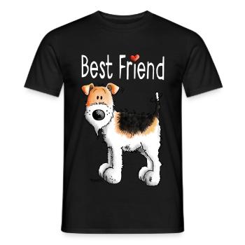 Best Friend Foxterrier - Best Friends - Geschenk - Männer T-Shirt - Schwarz - Vorne - AI Model Male 178 light (178cm)