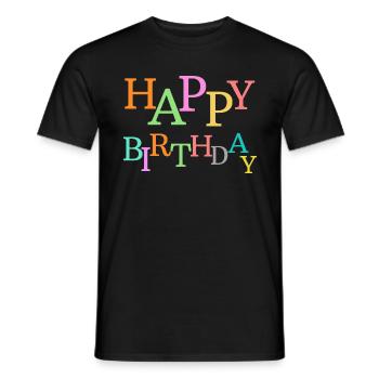 Happy birthday. - T-shirt homme - noir - Devant - AI Model Male 178 light (178cm)
