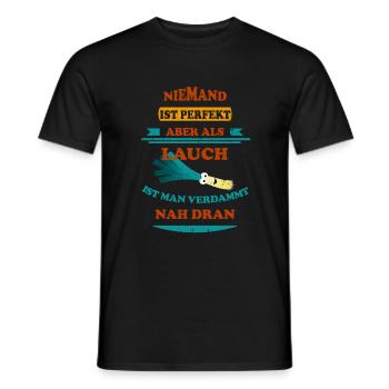 Niemand ist perfekt Lauch Retro Motiv - Männer T-Shirt - Schwarz - Vorne - AI Model Male 178 light (178cm)