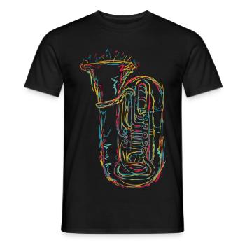 Croquis de tuba - T-shirt homme - noir - Devant - AI Model Male 178 light (178cm)