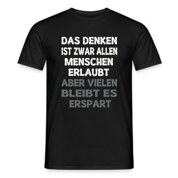 Il est vrai que tout le monde a le droit de penser. Citer - T-shirt homme - noir - Devant - AI Model Male 178 light (178cm)